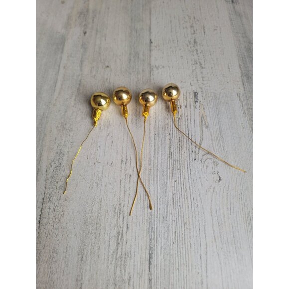 Vintage Mercury Golden Ball glass tree branch ornament xmas set - Picture 1 of 8